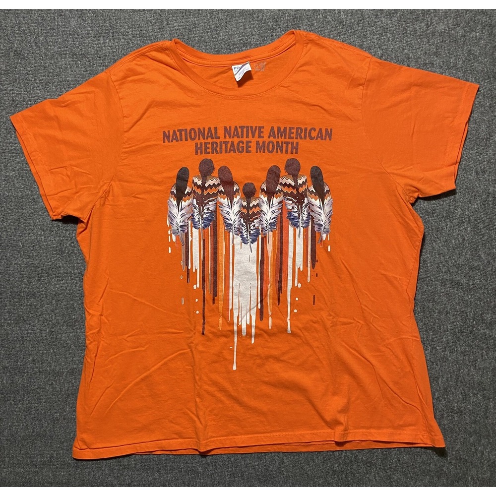 National Native American Heritage Month Orange Women's T Shirt Size XXXL